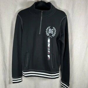 Pink! By Victoria Secret NWT Pullover 1/4 Zip Sweater - Small in Black and White